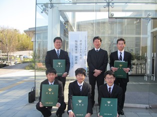 3月25日　修了式があり，5名（有馬・池田・枝吉・小田・松澤）が巣立っていきました。