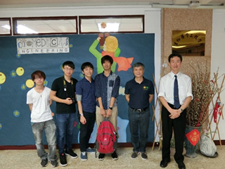 10月25日　台湾・陽明大学の楊教授ならびに遊助理教授，台湾・台湾大学の王教授を表敬訪問し，インターンシップ学生の受け入れ状況を視察しました（和田）．
